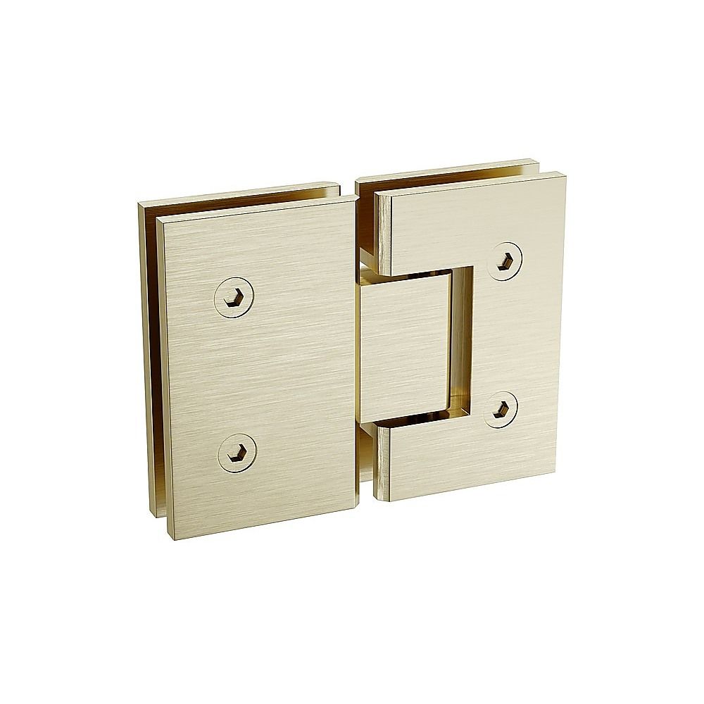 100x100cm Double Door Corner Shower Screen with Gold Brackets and Brass Hinges, Square knob Handle
