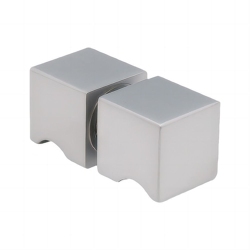 100x100cm Double Door Corner Shower Screen with Nickel Brackets and Brass Hinges, Square knob Handle