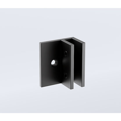 100x100cm Double Door Corner Shower Screen – Black F-Brackets, Brass Hinges & Square Double Pull Handle