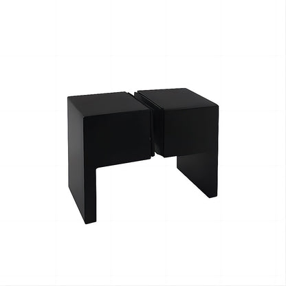110x110cm Double Door Corner Shower Screen – Black F-Brackets, Brass Hinges & Square Double Pull Handle