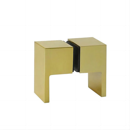 110x110cm Double Door Corner Shower Screen with Gold Brackets and Brass Hinges, Square double pull Handle