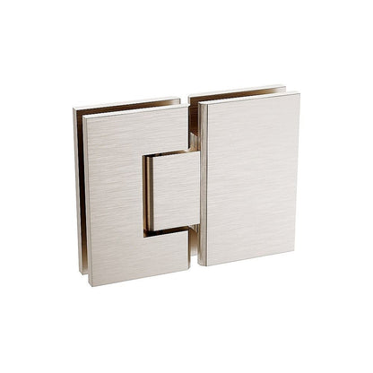 110x110cm Double Door Corner Shower Screen with Nickel Brackets and Brass Hinges, Square double pull Handle