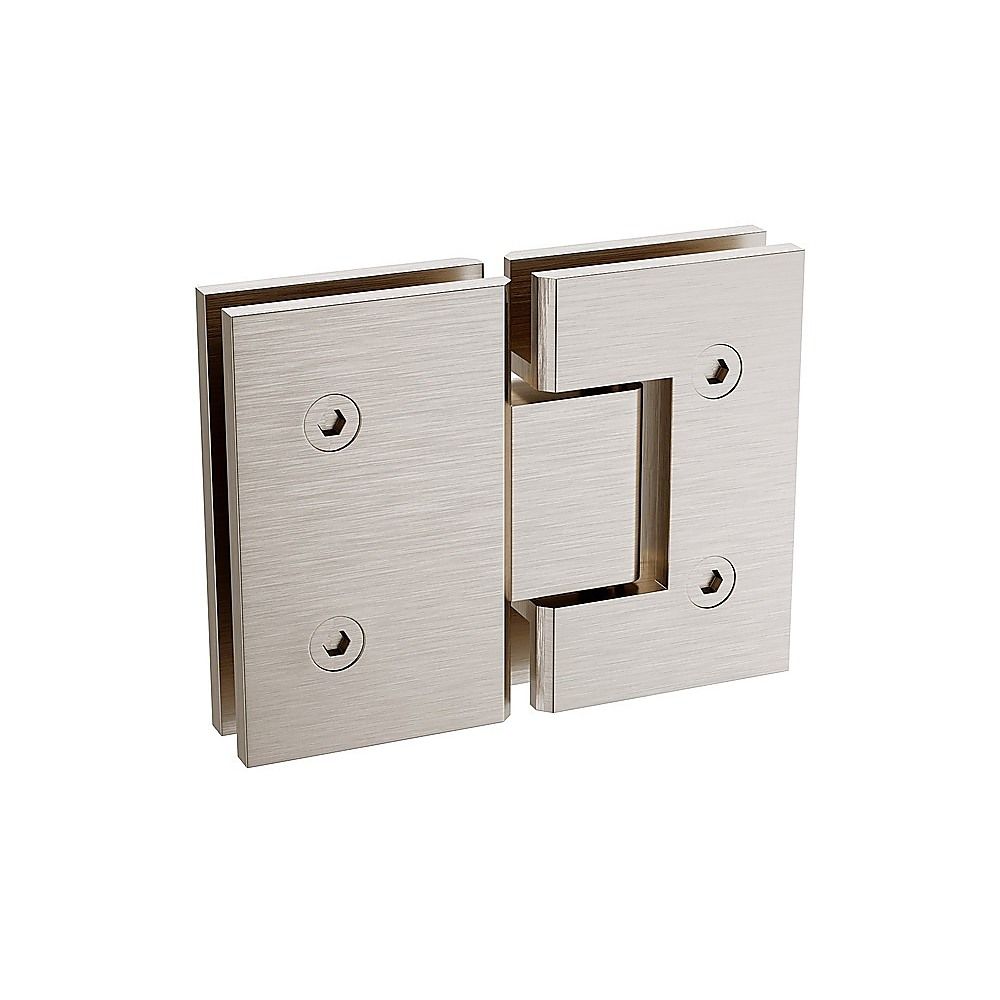 120x120cm Double Door Corner Shower Screen with Nickel Brackets and Brass Hinges, Square double pull Handle