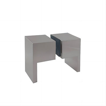 120x120cm Double Door Corner Shower Screen with Nickel Brackets and Brass Hinges, Square double pull Handle