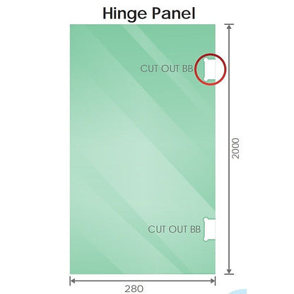 90x100cm Double Door Corner Shower Screen with Nickel Brackets and Brass Hinges, Square knob Handle