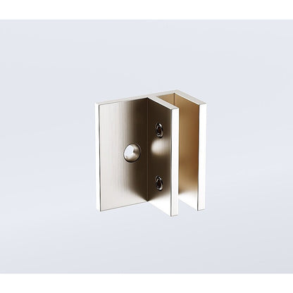90x100cm Double Door Corner Shower Screen with Nickel Brackets and Brass Hinges, Square knob Handle