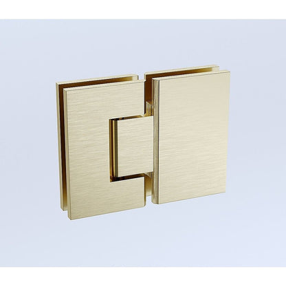 100x110cm Double Door Corner Shower Screen with Gold Brackets and Brass Hinges, Square knob Handle