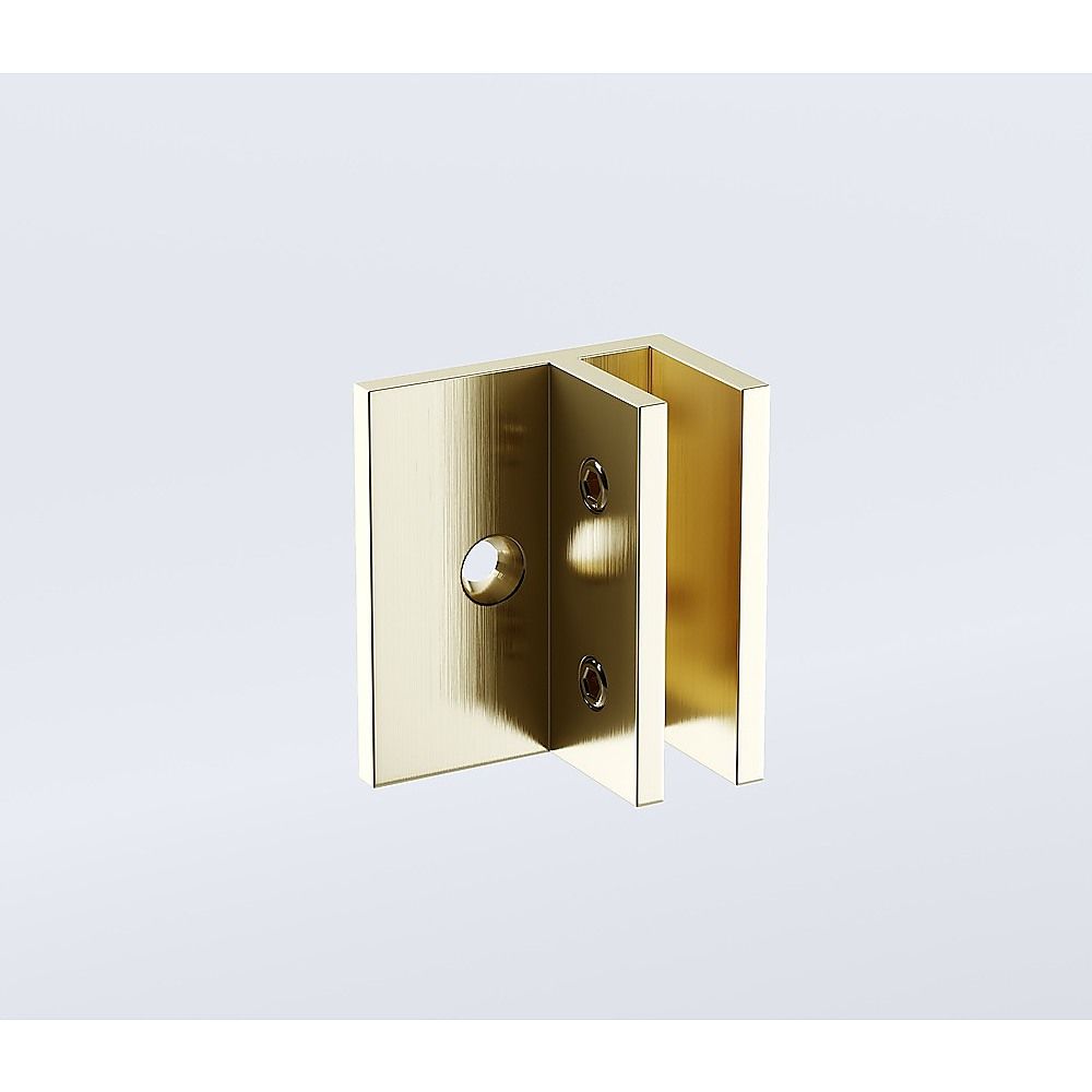 100x120cm Double Door Corner Shower Screen with Gold Brackets and Brass Hinges, Round Knob Handle