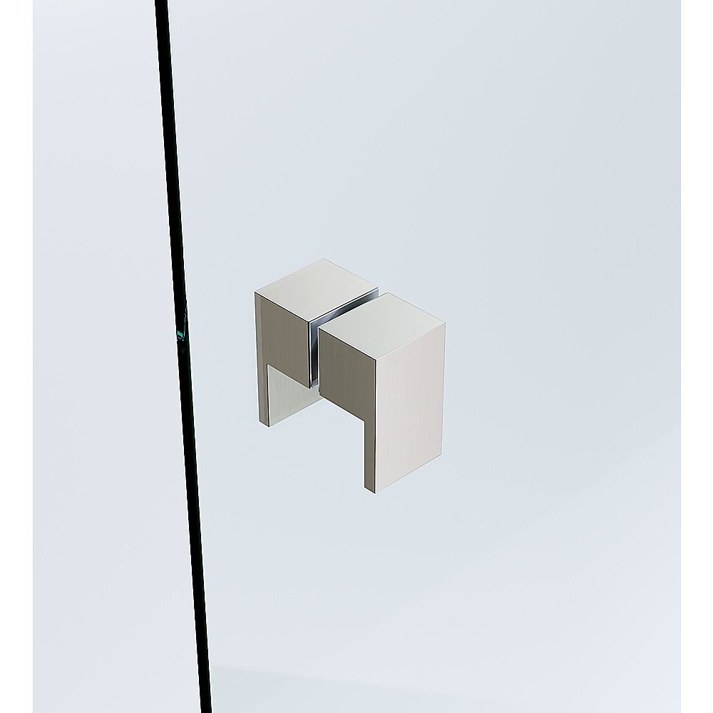 90x90cm Double Door Corner Shower Screen with Channels and Brass Hinges - Nickel