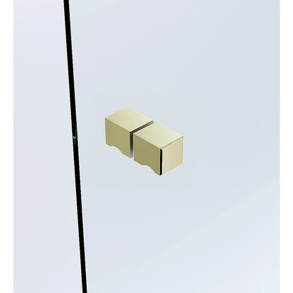 100x100cm Double Door Corner Shower Screen with Channels and Brass Hinges - Gold