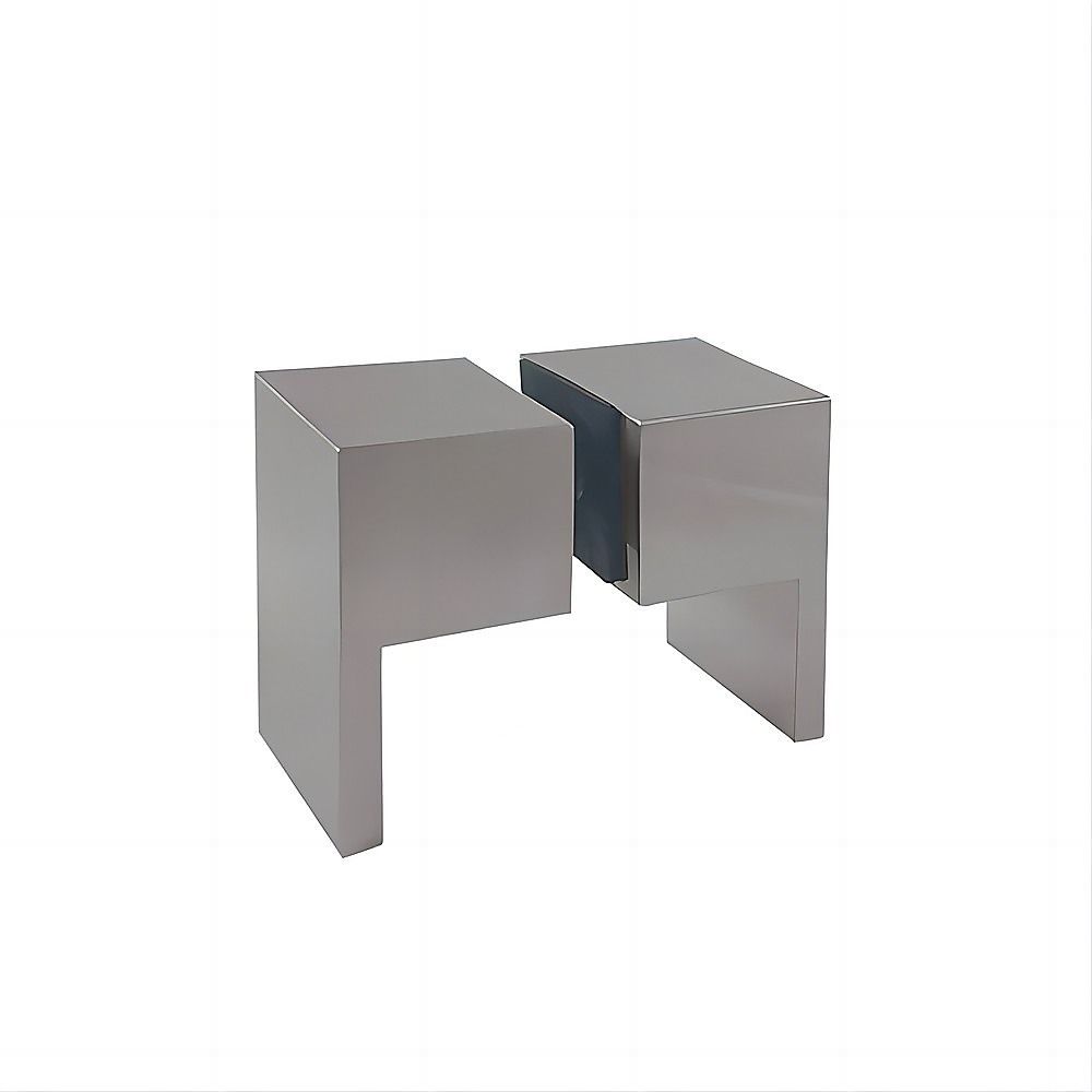 100x100cm Double Door Corner Shower Screen with Channels and Brass Hinges - Nickel
