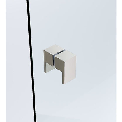 110x110cm Double Door Corner Shower Screen with Channels and Brass Hinges - Nickel