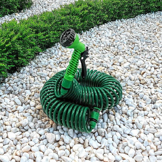 30M Garden Hose Heavy-Duty Coiled Spiral Car Washing Cleaning Water Hose Garden.