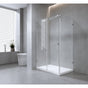 180x100cm Frameless Glass Sliding Corner Shower – With Black Rail and U-Brackets for Contemporary Bathrooms