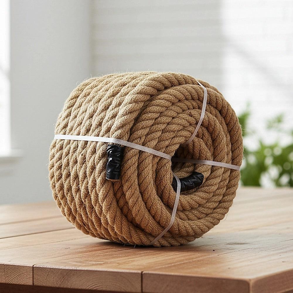 35m 100% Natural Jute Rope Twisted Decking Cord Garden Boating Sash Camping 32mm.