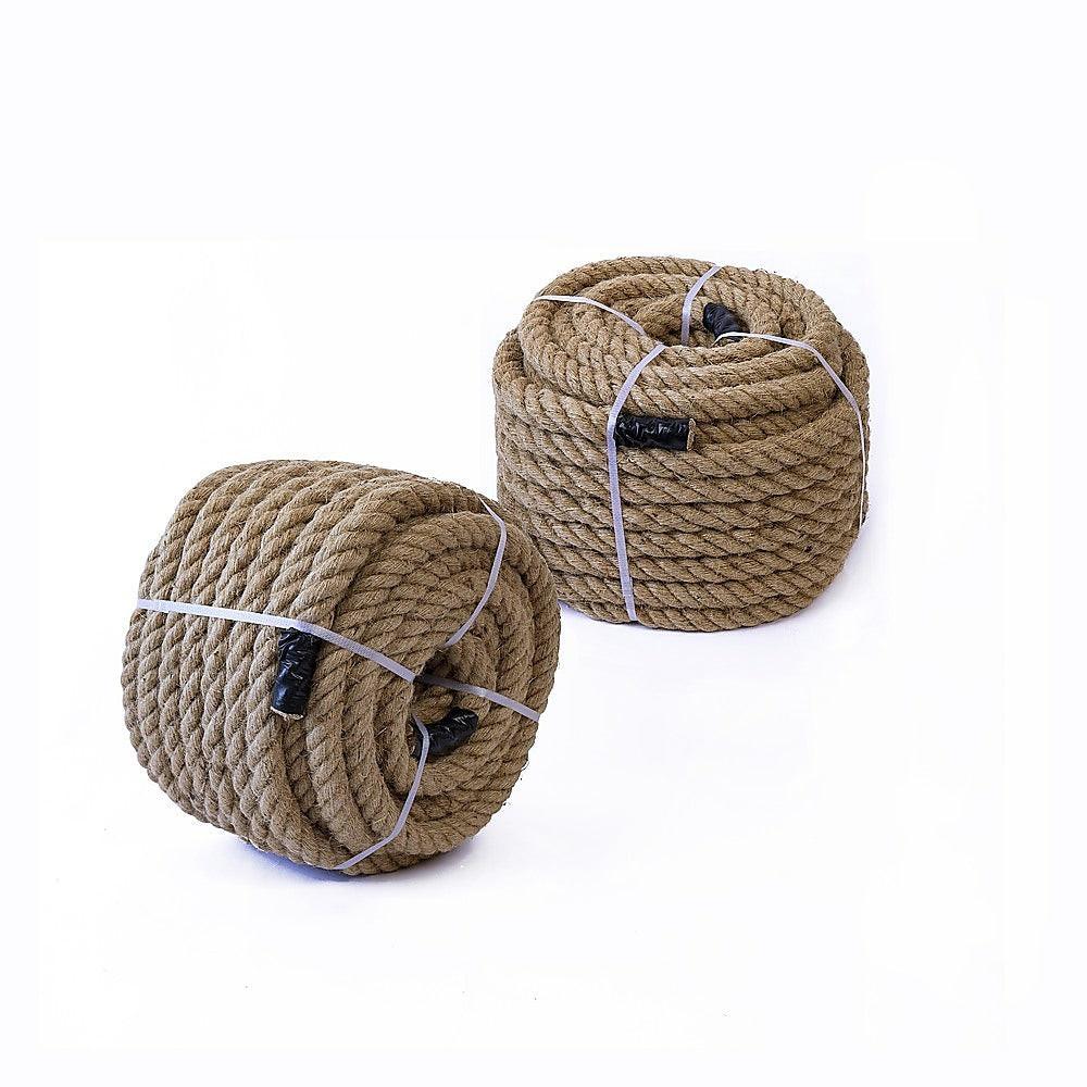 35m 100% Natural Jute Rope Twisted Decking Cord Garden Boating Sash Camping 32mm.