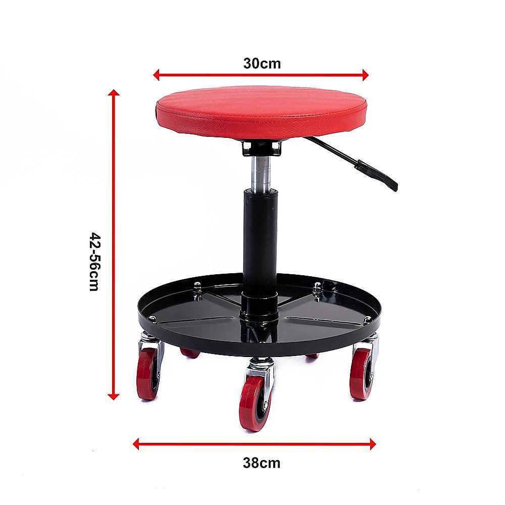 Rolling Shop Stool Mechanics Garage Stool Adjustable Work Seat Creeper.