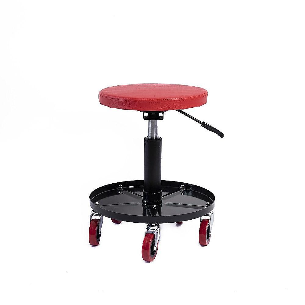 Rolling Shop Stool Mechanics Garage Stool Adjustable Work Seat Creeper.