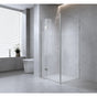 120x120cm Corner Frameless Shower Screen with Black Brackets and Brass Hinges - Wall Channel and Floor F-Bracket