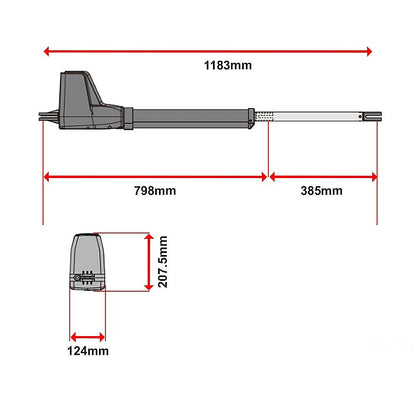 400KG Single Swing Auto Motor Remote Gate Opener