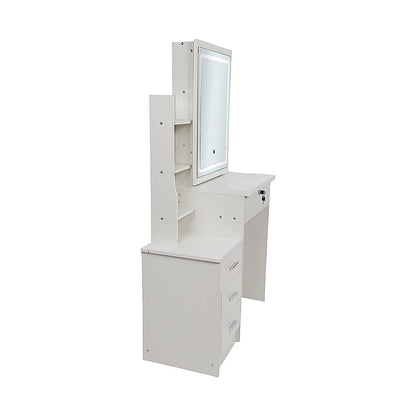 Dressing Table LED Makeup Mirror Stool Set Vanity Desk With Drawer Lighted