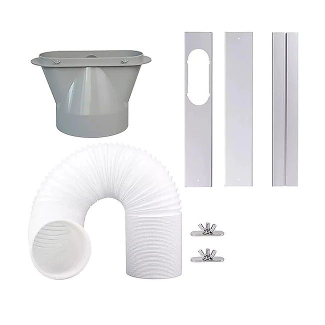 Portable Air Conditioner Window Kit – Exhaust Hose Adaptor Pipe & Slide Plate Hover Image