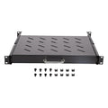 Sliding Rack Server Shelf 1U 19" 4 Post Mount – Adjustable 15" to 22" Rack Tray