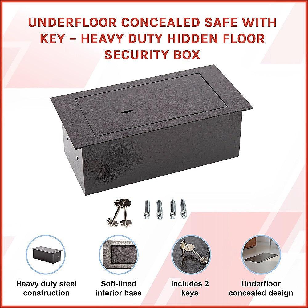 Underfloor Concealed Safe with Key â Heavy Duty Hidden Floor Security Box.