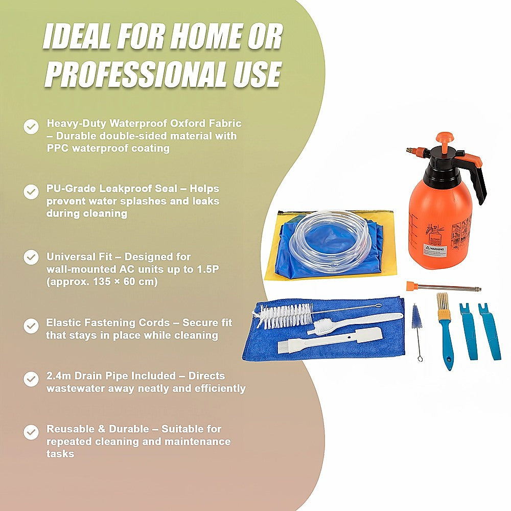 Waterproof AC Cleaning Cover Bag Kit – Leakproof Wash Bag for Wall Units