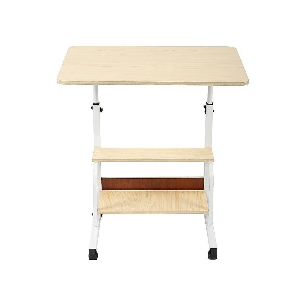 Height Adjustable Rolling Overbed Table 60cm Mobile Computer Desk.