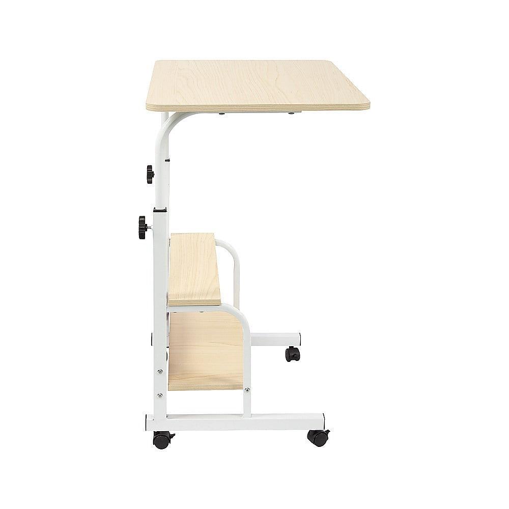 Height Adjustable Rolling Overbed Table 60cm Mobile Computer Desk.