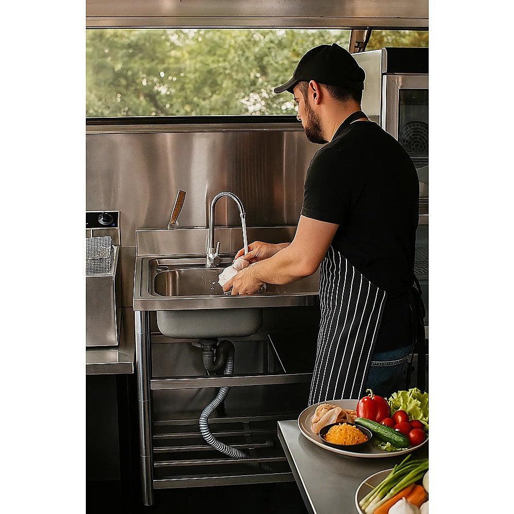 Freestanding Stainless Steel Kitchen Sink 120x50x79cm â Commercial Utility Wash Basin.