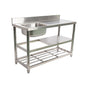 Freestanding Stainless Steel Kitchen Sink 120x50x79cm â Commercial Utility Wash Basin.