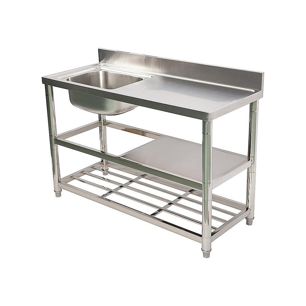 Freestanding Stainless Steel Kitchen Sink 120x50x79cm â Commercial Utility Wash Basin.