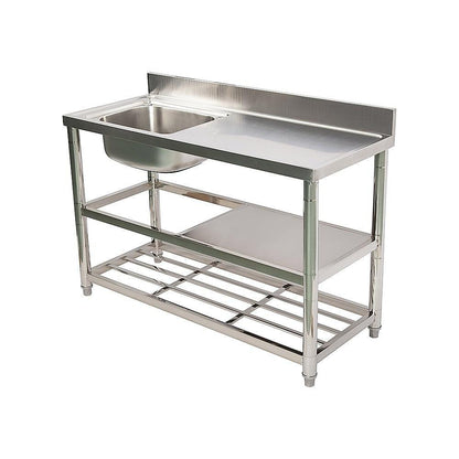 Freestanding Stainless Steel Kitchen Sink 120x50x79cm â Commercial Utility Wash Basin.