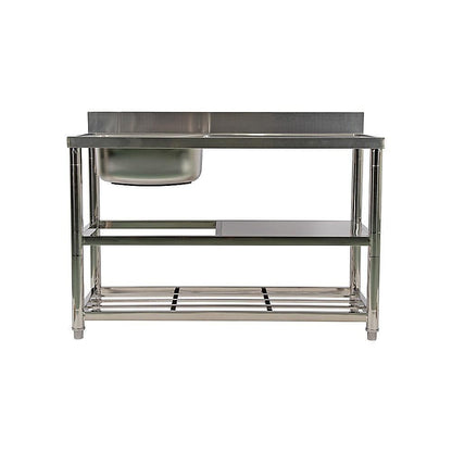 Freestanding Stainless Steel Kitchen Sink 120x50x79cm â Commercial Utility Wash Basin.