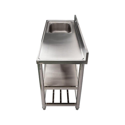 Freestanding Stainless Steel Kitchen Sink 120x50x79cm â Commercial Utility Wash Basin.