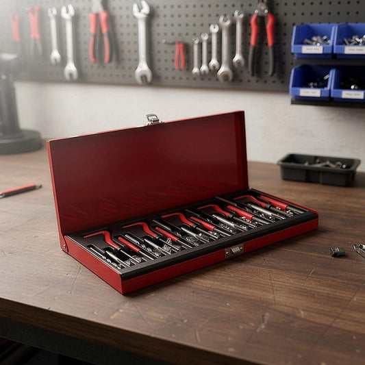 131pc Helicoil-Type Thread Repair Kit â Metric Insert Tool Set for Damaged Threads.