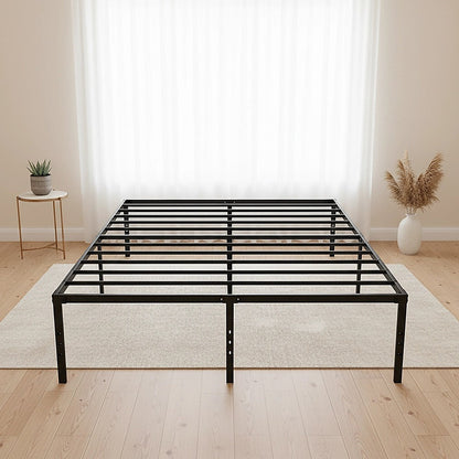 Queen Metal Bed Frame 45cm High – Full Steel Base Platform