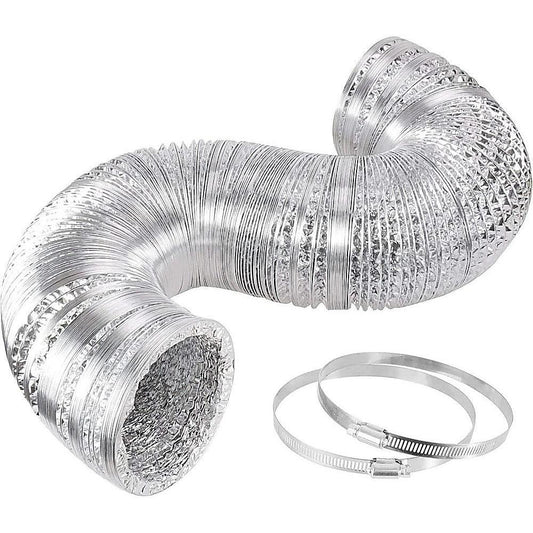 10.5cm x 7.6m Flexible Aluminium Air Duct â Dryer & HVAC Vent Hose.