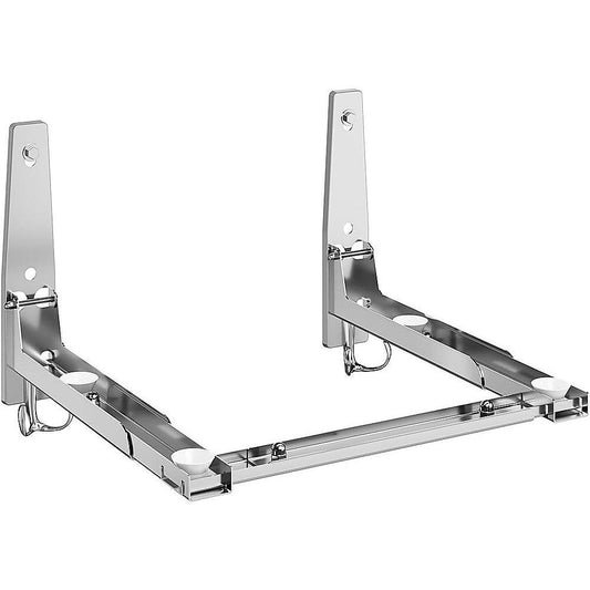 Stainless Steel Microwave Oven Wall Mount Bracket â Adjustable Shelf with Removable Hooks.