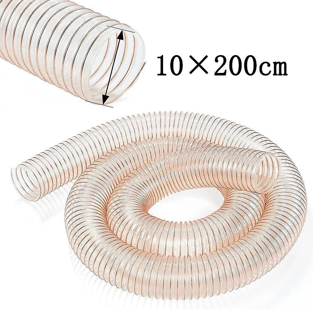 2m PU Flexible Ducting Hose â Clear Ventilation & Dust Extraction Tube for Woodworking & Fume Control.