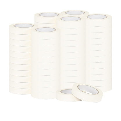 72 x White Masking Tape Rolls – 24mm x 50m Painters Adhesive Tape for Painting