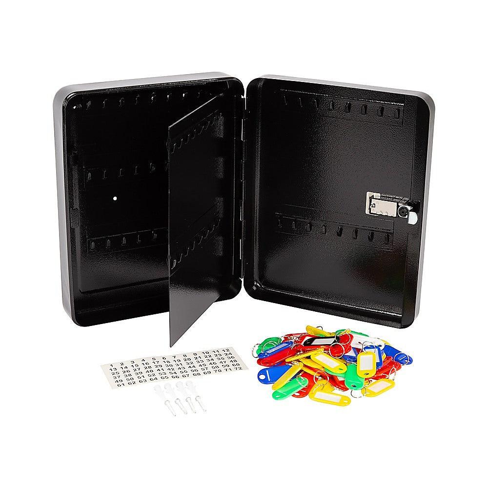 Key Cabinet Lock Box â 72 Key Capacity Wall Mount Secure Storage Organizer.