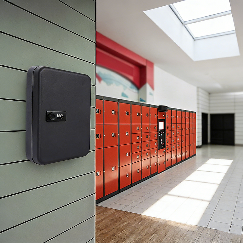 Key Cabinet Lock Box â 72 Key Capacity Wall Mount Secure Storage Organizer.