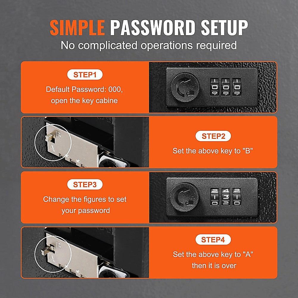 Key Cabinet Lock Box â 72 Key Capacity Wall Mount Secure Storage Organizer.