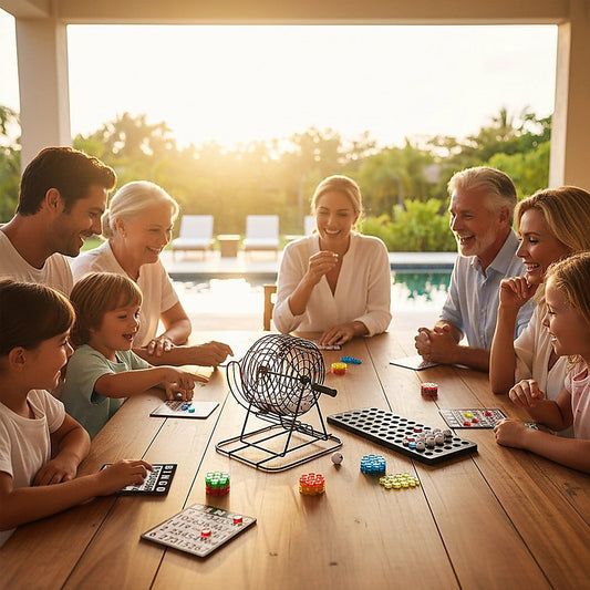 Bingo Game Set with Cards Balls and Cage for Family Party Fun.