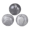 Set 3 Grey Marbleized Balls 10cm.