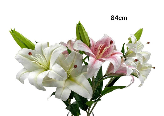 bulk 24 Artificial Lily 2 Heads Assort 84cm.