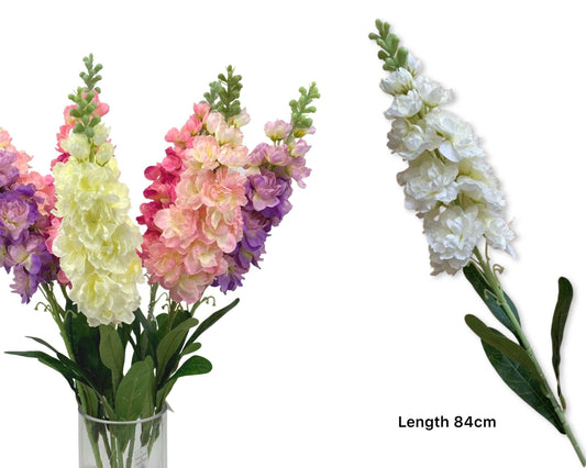 Bulk 24 Artificial Delphinium 4 Assort 20x84cm.